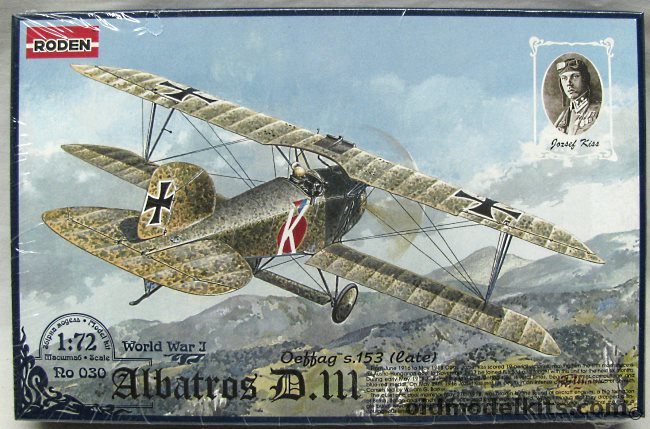 Roden 1/72 Albatros DIII Oeffag s.153 Late - Jozsef Kiss (D-III), RO030 plastic model kit